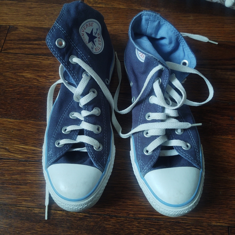 Lightly worn blue old school Converse